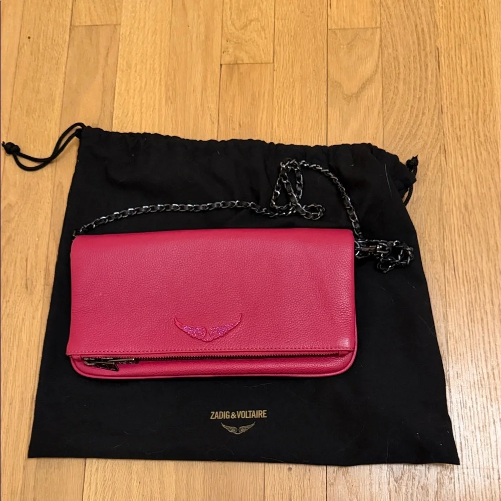 Zadig & Voltaire Fuchsia Leather Clutch - Picture 1 of 1